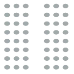 Two columns of chairs with three chairs per row