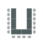 Tables arranged in a U shape formation